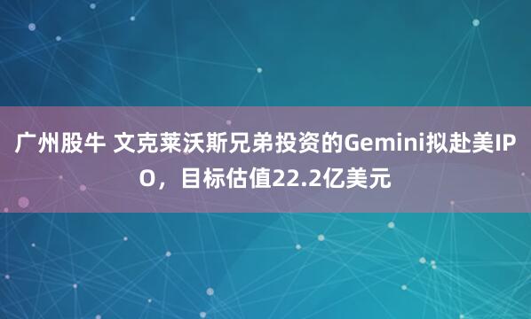 广州股牛 文克莱沃斯兄弟投资的Gemini拟赴美IPO，目标估值22.2亿美元
